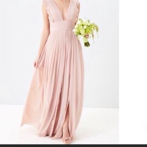 Ruffle Pleat Chiffon Gown